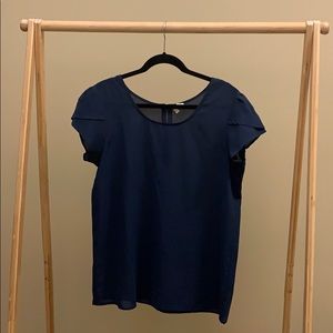 Tulip Short Sleeve Blouse Size Large Zipper Detail